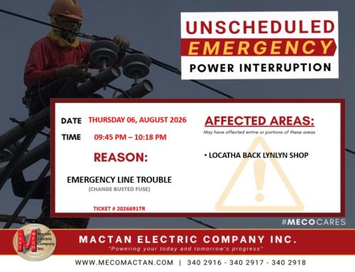 AUGUST 06, 2026 OUTAGE NOTICES